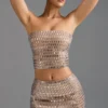 Charnelle Embellished Bandeau Top in Almond