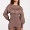 Anele Knit Long-Sleeve Cardigan in Mocha