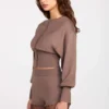 Anele Knit Long-Sleeve Cardigan in Mocha
