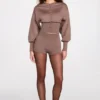 Anele Knit Long-Sleeve Cardigan in Mocha