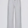 Brushed Jersey Wide-Leg Joggers in Grey Marl Brushed Jersey Wide-Leg Joggers in Grey Marl