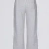 Brushed Jersey Wide-Leg Joggers in Grey Marl Brushed Jersey Wide-Leg Joggers in Grey Marl