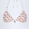 Calella Charm-Detail Triangle Bikini Top in Cherry Print Calella Charm-Detail Triangle Bikini Top in Cherry Print