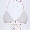 Calella Charm-Detail Triangle Bikini Top in Cherry Print Calella Charm-Detail Triangle Bikini Top in Cherry Print