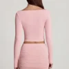 Charliane Modal Boat-Neck Long-Sleeve Top in Pink