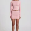Charliane Modal Boat-Neck Long-Sleeve Top in Pink