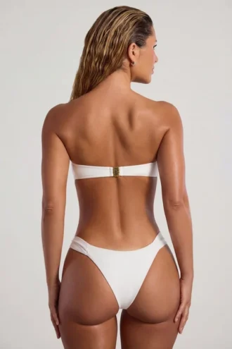 Maui Bead-Embellished Wide-Strap Cheeky Bikini Bottoms in Ivory