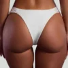 Maui Bead-Embellished Wide-Strap Cheeky Bikini Bottoms in Ivory