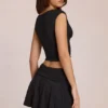 Nalia Modal Plunge Top in Black