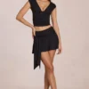 Nalia Modal Plunge Top in Black