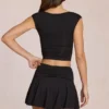 Nalia Modal Plunge Top in Black
