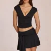 Nalia Modal Plunge Top in Black