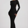 Regine Modal Ruched Backless Maxi Dress in Black Regine Modal Ruched Backless Maxi Dress in Black