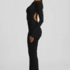 Regine Modal Ruched Backless Maxi Dress in Black Regine Modal Ruched Backless Maxi Dress in Black
