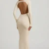 Regine Modal Ruched Backless Maxi Dress in Ivory Regine Modal Ruched Backless Maxi Dress in Ivory