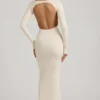 Regine Modal Ruched Backless Maxi Dress in Ivory Regine Modal Ruched Backless Maxi Dress in Ivory