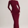 Regine Modal Ruched Backless Maxi Dress in Wine Regine Modal Ruched Backless Maxi Dress in Wine