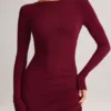 Regine Modal Ruched Backless Maxi Dress in Wine Regine Modal Ruched Backless Maxi Dress in Wine