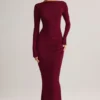 Regine Modal Ruched Backless Maxi Dress in Wine Regine Modal Ruched Backless Maxi Dress in Wine