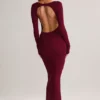 Regine Modal Ruched Backless Maxi Dress in Wine Regine Modal Ruched Backless Maxi Dress in Wine