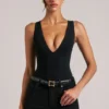 Rumi Deep Plunge Halterneck Bodysuit in Black Rumi Deep Plunge Halterneck Bodysuit in Black