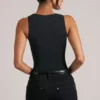 Rumi Deep Plunge Halterneck Bodysuit in Black Rumi Deep Plunge Halterneck Bodysuit in Black