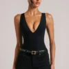 Rumi Deep Plunge Halterneck Bodysuit in Black Rumi Deep Plunge Halterneck Bodysuit in Black