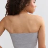 Soft Active Contrast-Trim Bandeau Top in Marl Grey Soft Active Contrast-Trim Bandeau Top in Marl Grey
