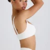 Soft Active Contrast-Trim Sports Bra in White Soft Active Contrast-Trim Sports Bra in White