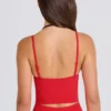 Soft Active Layered Cropped Tank Top in Strawberry Red Soft Active Layered Cropped Tank Top in Strawberry Red