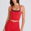 Soft Active Layered Cropped Tank Top in Strawberry Red Soft Active Layered Cropped Tank Top in Strawberry Red