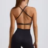 Super Sculpt Seamless Backless Sports Bra in Black
