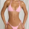 Kairo Side-Tie Thong Bikini Bottoms  in Candyfloss Pink